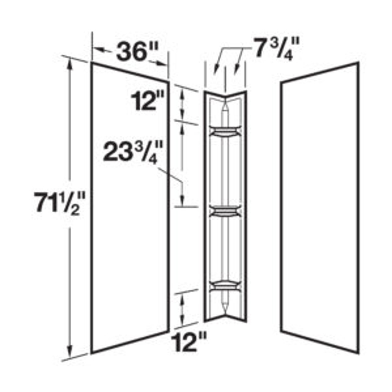 Mustee 237WHT Durawall Shower Wall in White