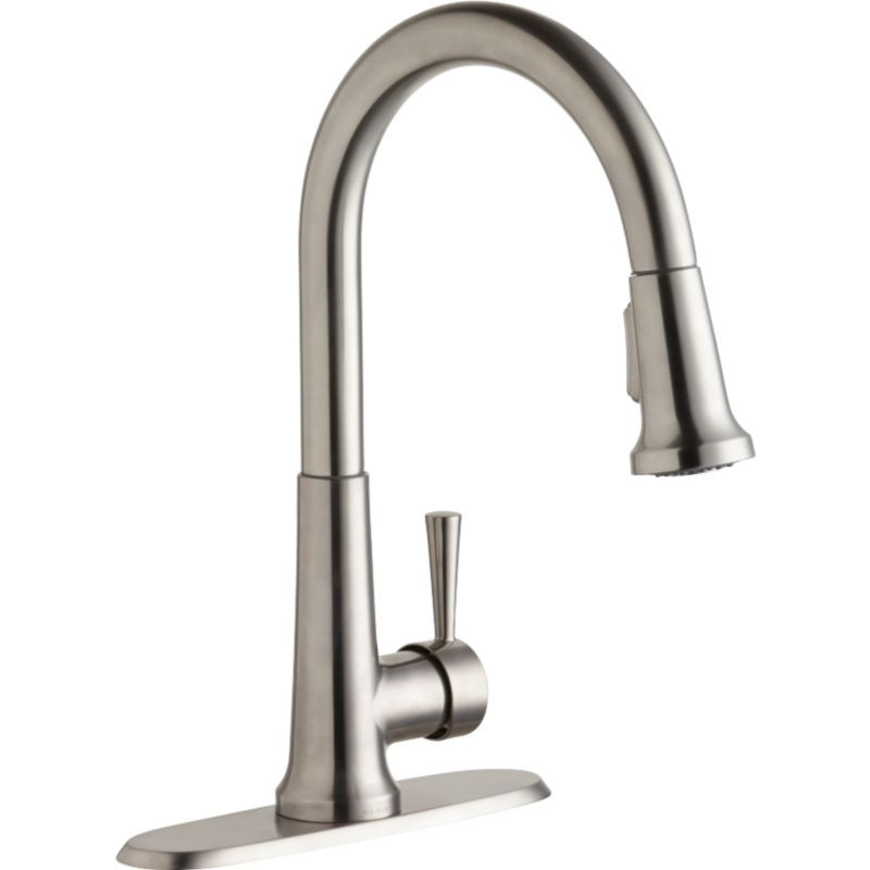 Elkay LK6000LS Pull-Down Kitchen Single-Hole Faucet in Lustrous Steel