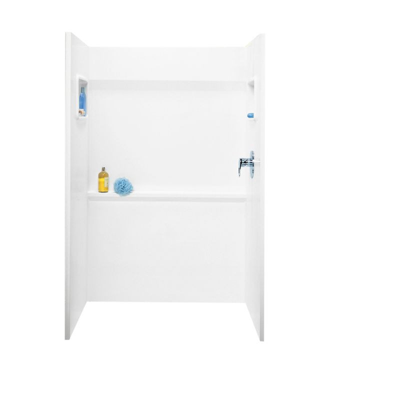 34-in D x 48-in W x 72-in H Veritek Shower Wall Surround in White