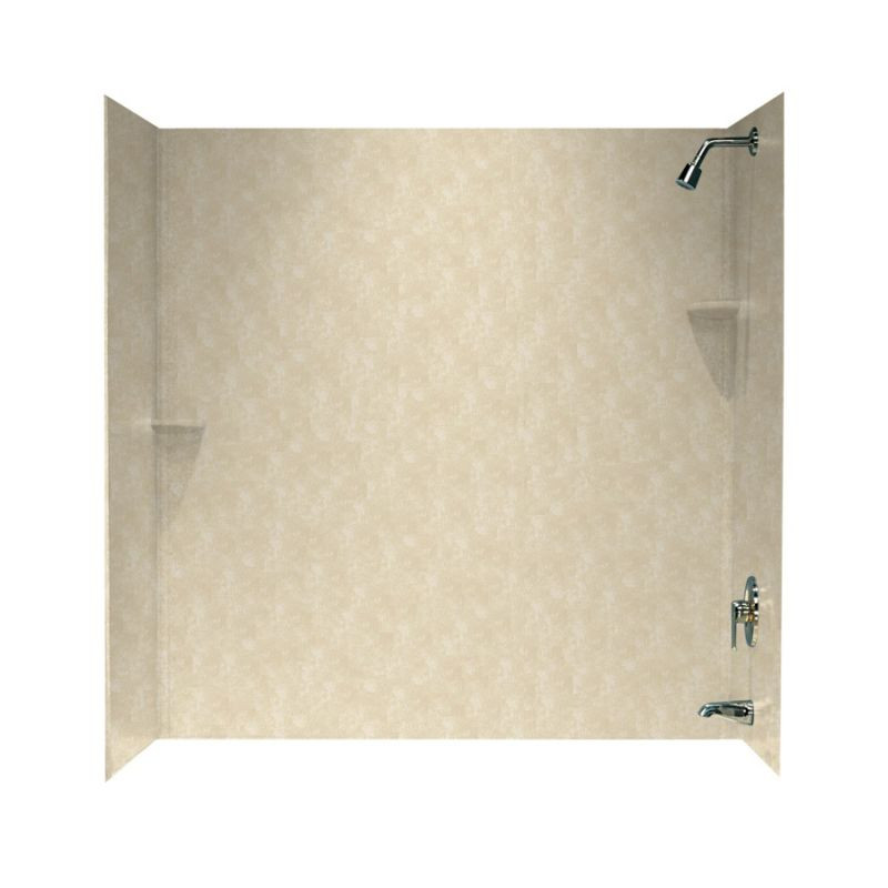 Swan SS-60-3-126 30-in D x 60-in W x 60-in H Solid Surface Bathtub Wall Kit in Cloud Bone