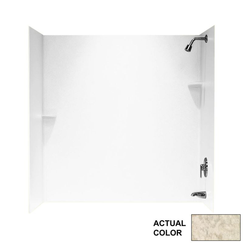 Swan SS-60-3-129 30-in D x 60-in W x 60-in H Solid Surface Bathtub Wall Kit in Mountain Haze