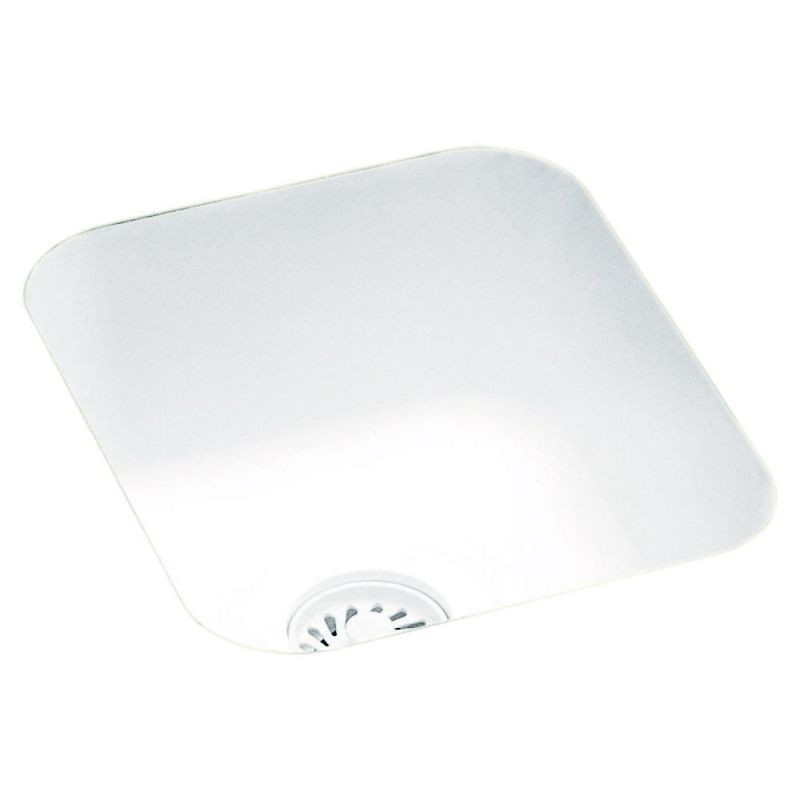 13.375-in D x 15.375-in W x 7-in H Solid Surface Undermount Bar Sink with 0-Hole in White