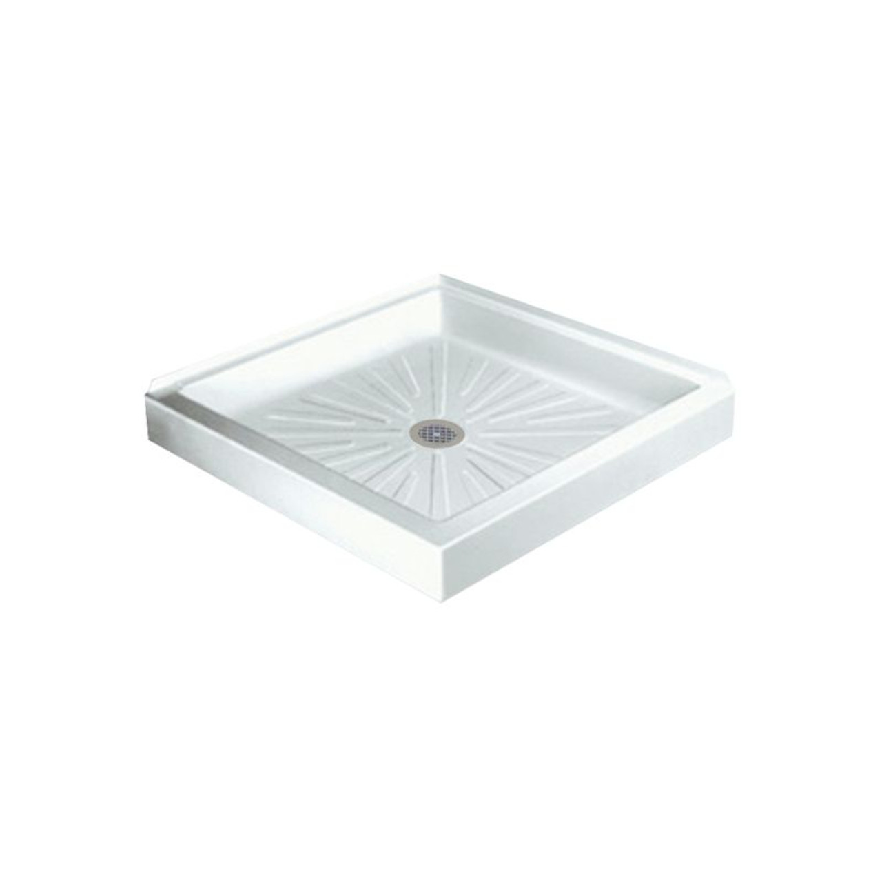 36-in L x 36-in W x 4.5-in H Corner Shower Base in White 36-in L x 36-in W x 4.5-in H Corner Shower Base in White