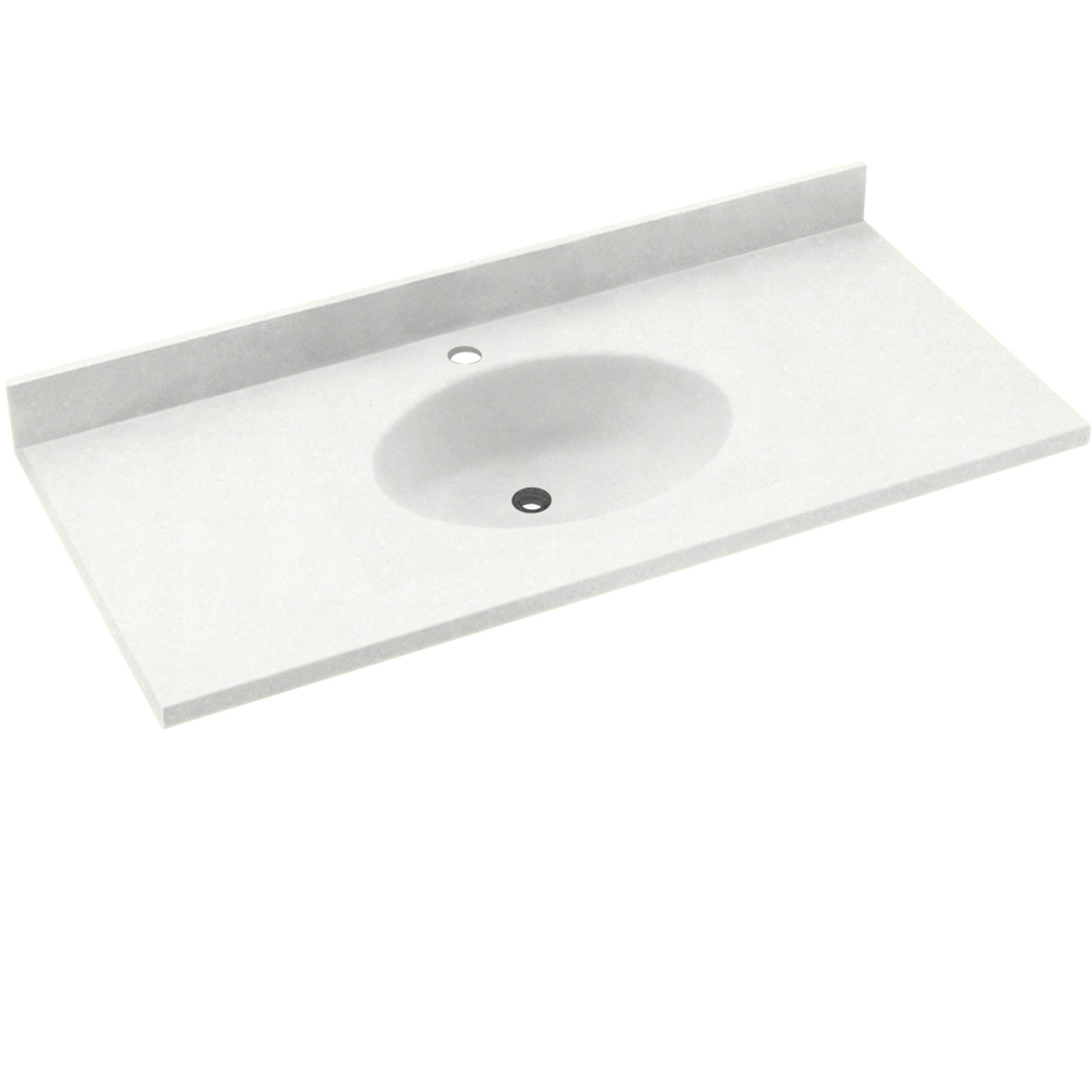 Swan CH1B2231-011 Solid Surface 31-in x 22-in Integral Single Sink Bathroom Vanity Top in Tahiti White
