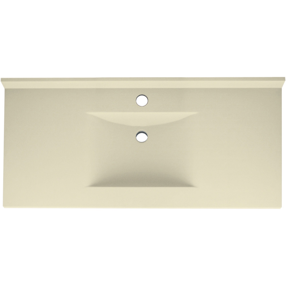 Composite 49-in x 22-in Integral Single Sink Bathroom Vanity Top in Bone