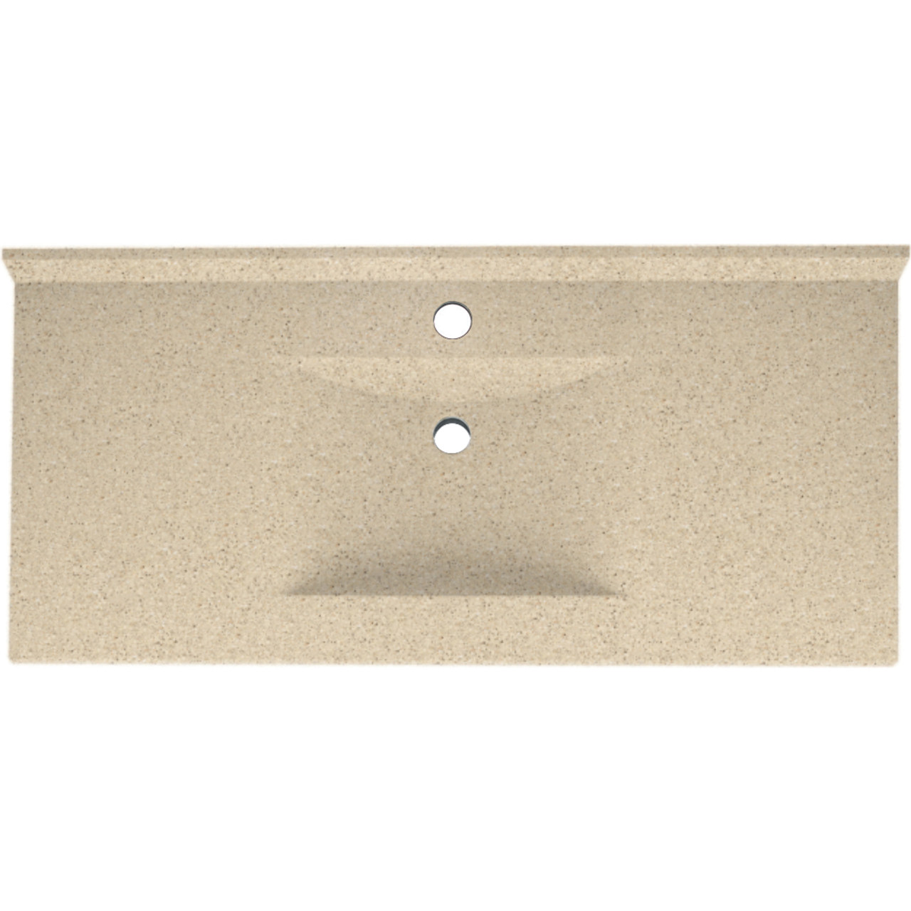 Composite 49-in x 22-in Integral Single Sink Bathroom Vanity Top in Bermuda Sand