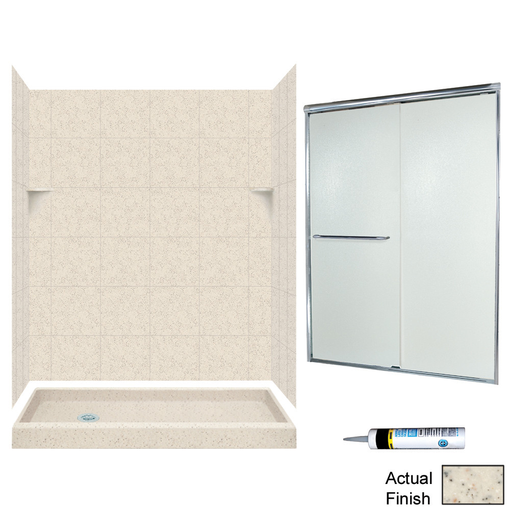 Swan SQP326L050-M58570CR 72.5-in x 60-in x 32-in 5-Piece Alcove Shower Kit in Tahiti Desert