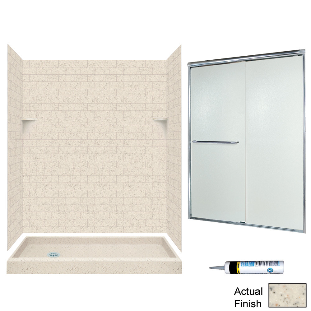 Swan STP326L050-M58570CR 72.5-in x 60-in x 32-in 5-Piece Alcove Shower Kit in Tahiti Desert