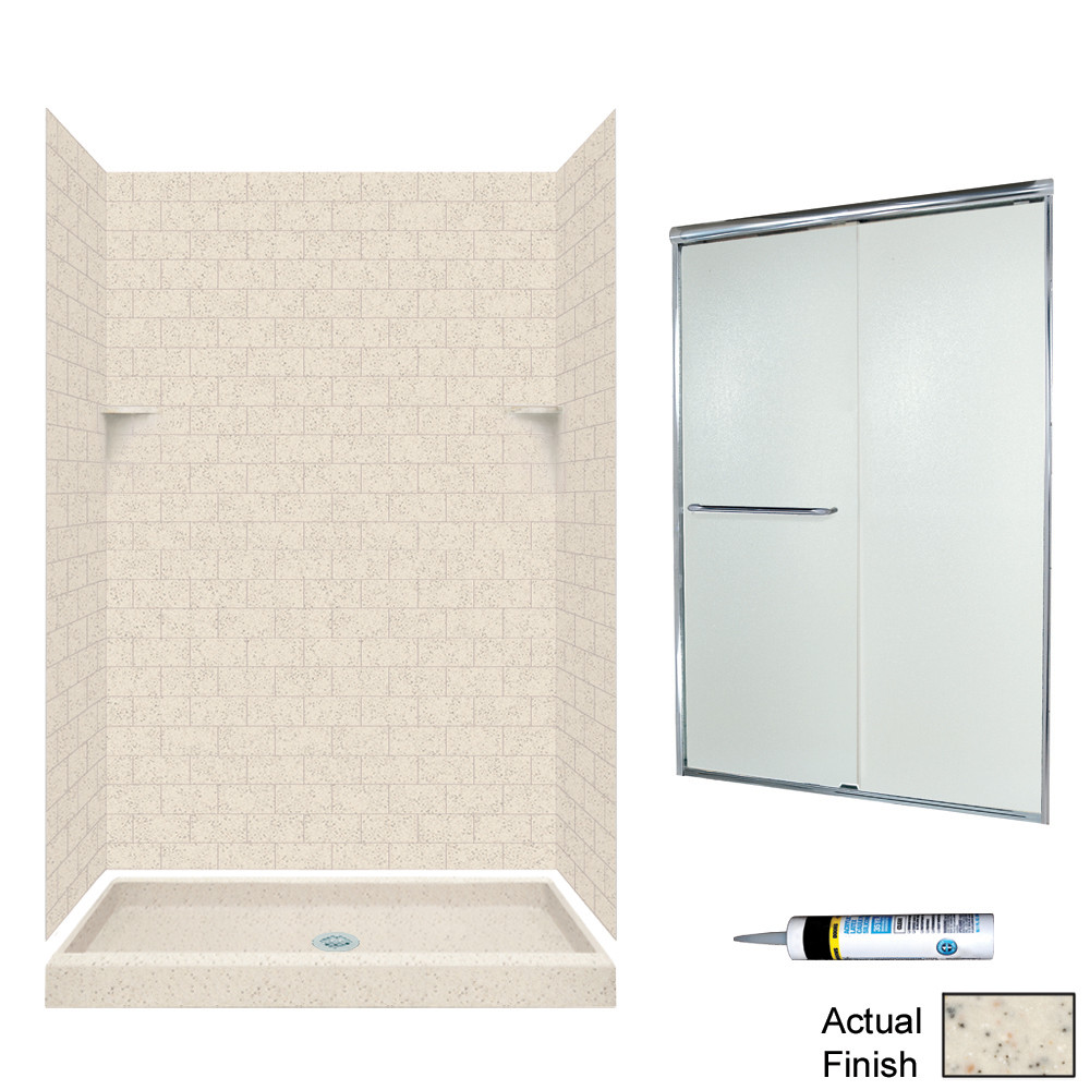 Swan STP3448050-M46570CR 72.5-in x 48-in x 34-in 5-Piece Alcove Shower Kit in Tahiti Desert
