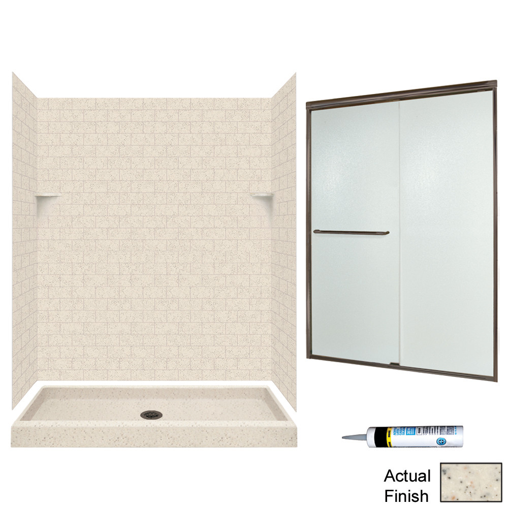 STP3460050-M58570BR 72.5-in x 60-in x 34-in 5-Piece Alcove Shower Kit in Tahiti Desert