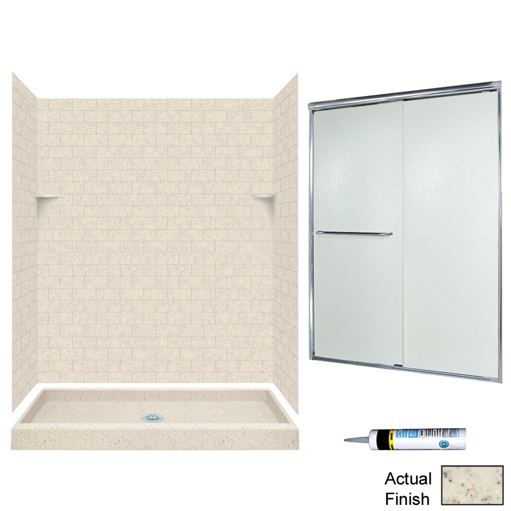 STP3460050-M58570CR 72.5-in x 60-in x 34-in 5-Piece Alcove Shower Kit in Tahiti Desert