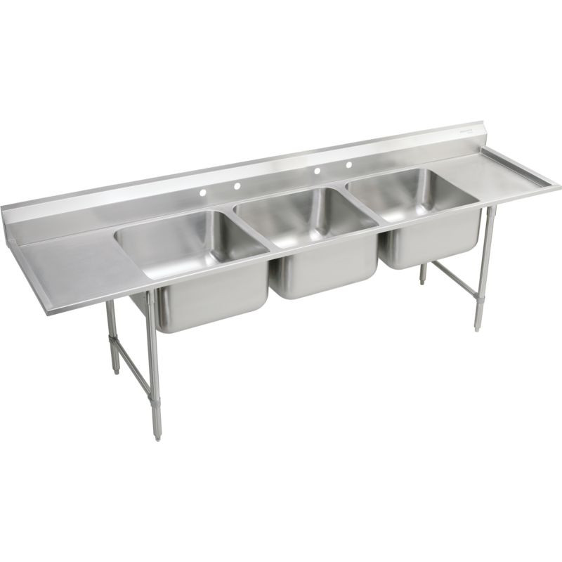 Elkay RNSF8354LR4 Commercial Scullery Sink with 4 Faucet Holes in Buffed Satin
