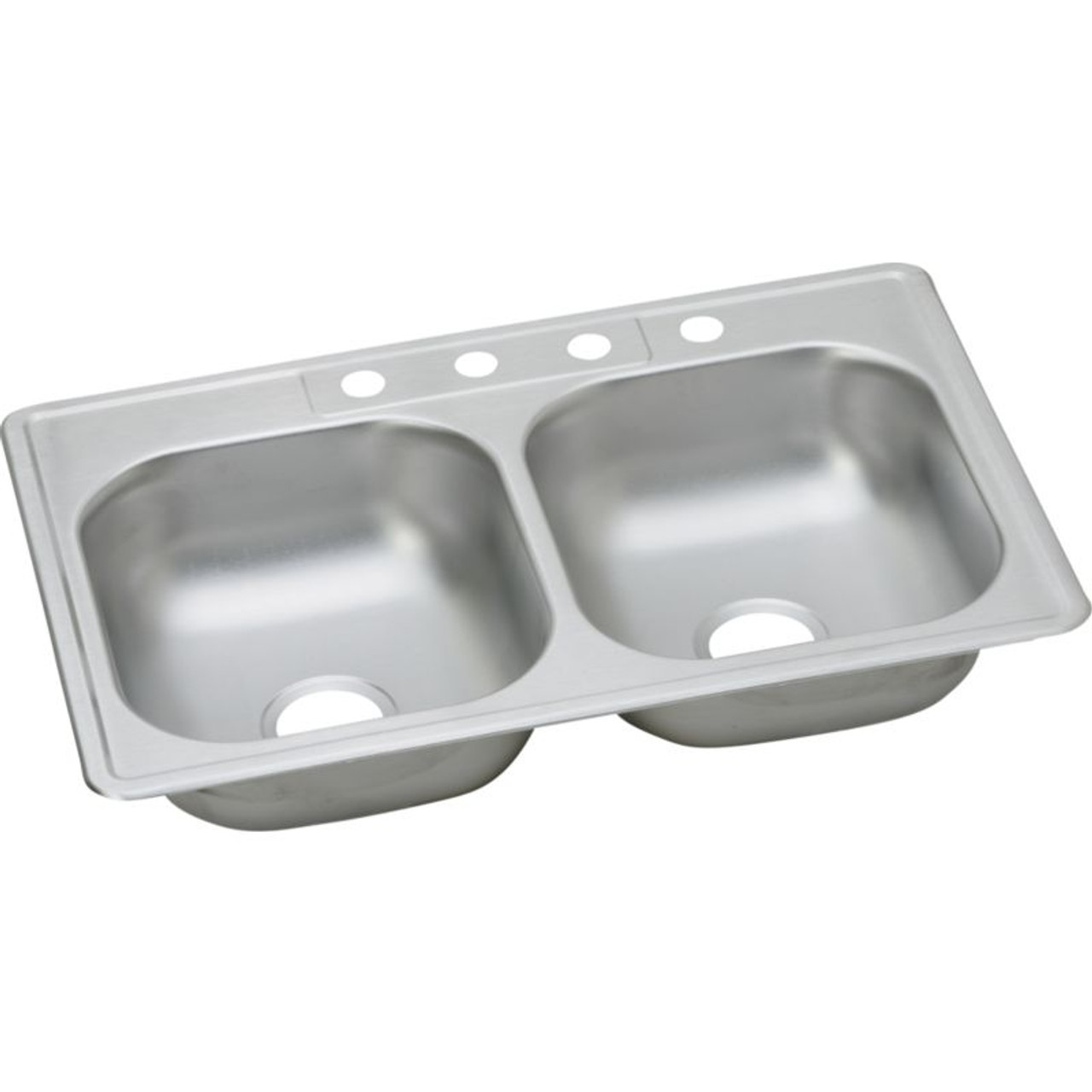 Dayton D23322MR2 Stainless Steel Double Bowl Top Mount Sink with MR2 Faucet Holes in Satin