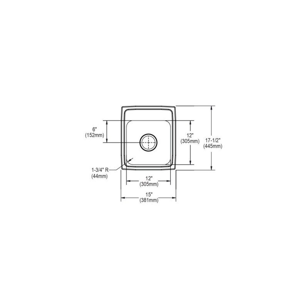 15" x 17-1/2" x 10" 18 Gauge Stainless Steel Single Bowl Drop-in Kitchen Sink with 1 Faucet Hole in Lustrous Satin 15" x 17-1/2" x 10" 18 Gauge Stainless Steel Single Bowl Drop-in Kitchen Sink with 1 Faucet Hole in Lustrous Satin