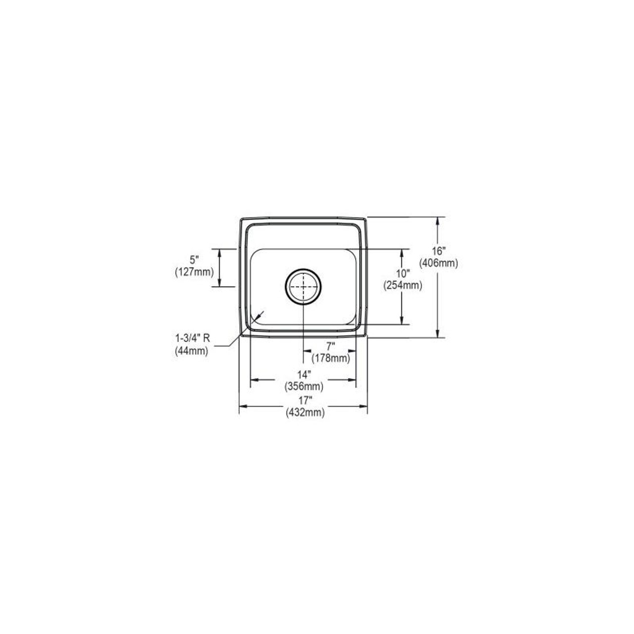 17" x 16" x 10-1/8" 18 Gauge Stainless Steel Single Bowl Drop-in Kitchen Sink with 3 Faucet Holes in Lustrous Satin 17" x 16" x 10-1/8" 18 Gauge Stainless Steel Single Bowl Drop-in Kitchen Sink with 3 Faucet Holes in Lustrous Satin