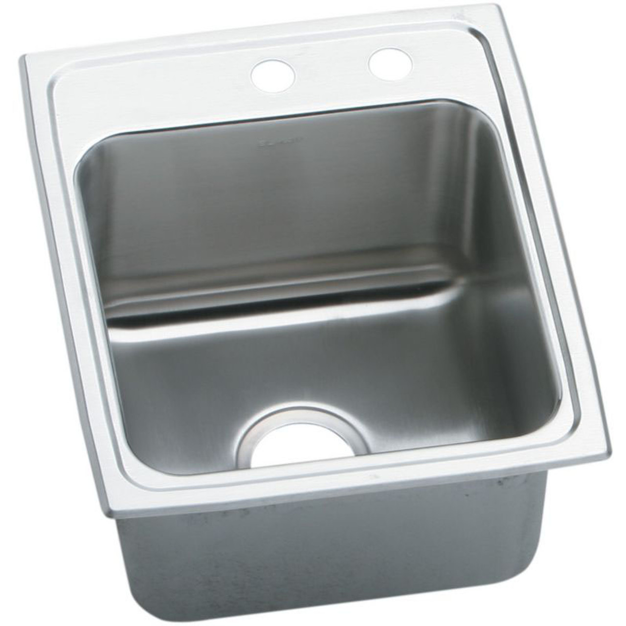 17" x 22" x 10-1/8" 18 Gauge Stainless Steel Single Bowl Drop-in Kitchen Sink with Middle Right 2 Faucet Holes in Lustrous Satin 17" x 22" x 10-1/8" 18 Gauge Stainless Steel Single Bowl Drop-in Kitchen Sink with Middle Right 2 Faucet Holes in Lustrous Satin