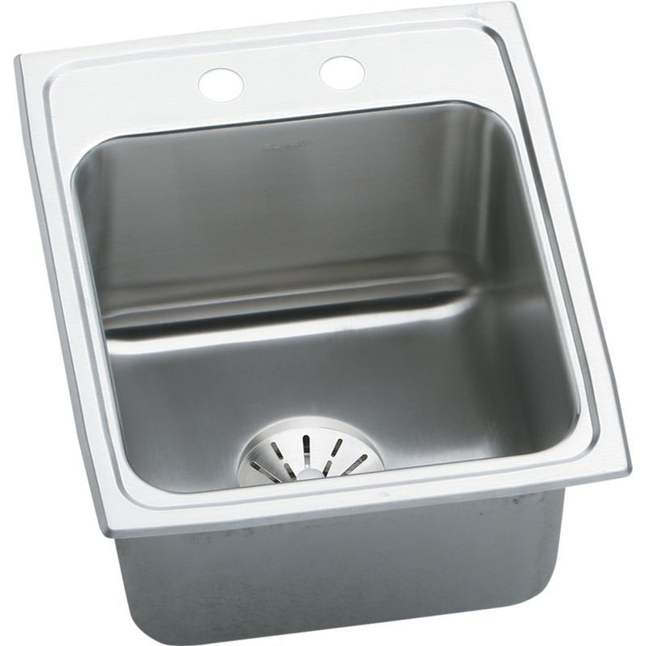 17" x 22" x 10-1/8" 18 Gauge Stainless Steel Single Bowl Drop-in Kitchen Sink with 2 Faucet Holes and Perfect Drain in Lustrous Satin 17" x 22" x 10-1/8" 18 Gauge Stainless Steel Single Bowl Drop-in Kitchen Sink with 2 Faucet Holes and Perfect Drain in Lustrous Satin