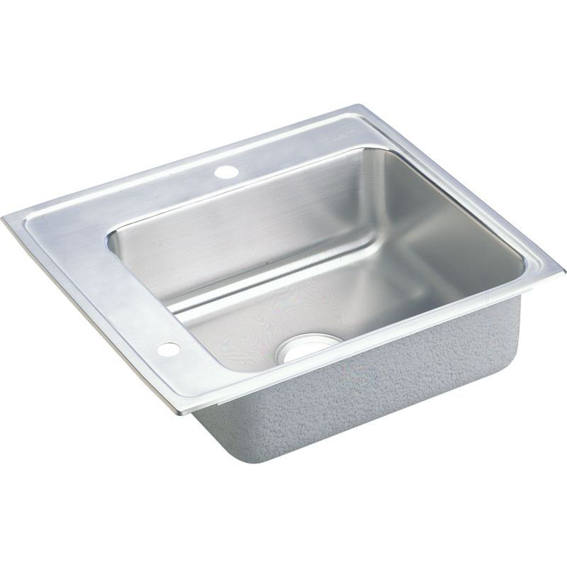Elkay DRKAD252240L2 Stainless Steel Single Bowl Top Mount Sink with 2 Faucet Holes in Lustrous Highlighted Satin