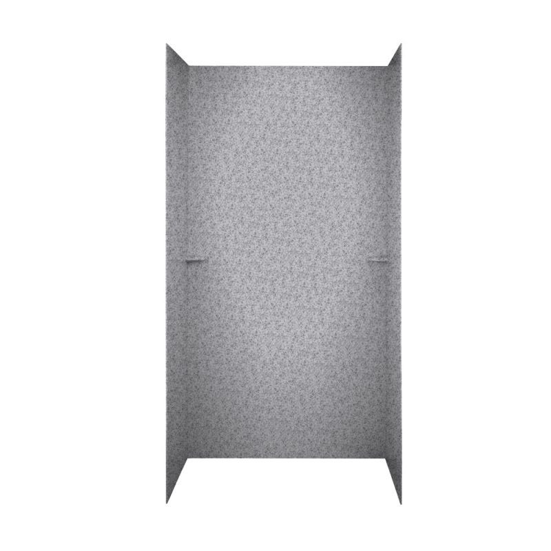 36-in D x 60-in W x 72-in H Solid Surface Shower Wall Surround in Gray Granite