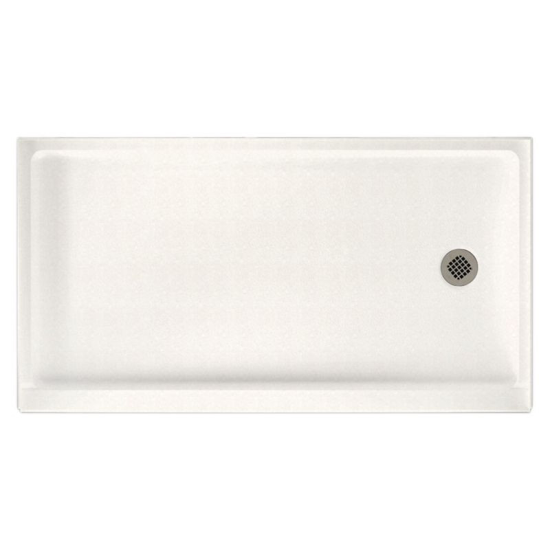 32-in D x 60-in W x 4.3125-in H Solid Surface Shower Base with Right-Hand Drain in Tahiti Ivory