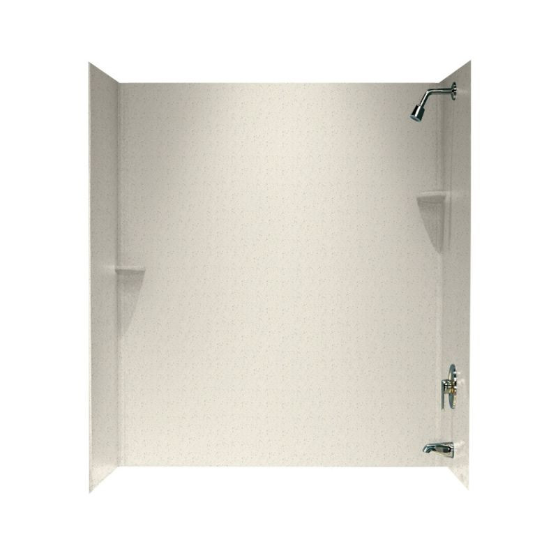 30-in D x 60-in W x 72-in H Solid Surface Bathtub Wall Kit in Tahiti Matrix