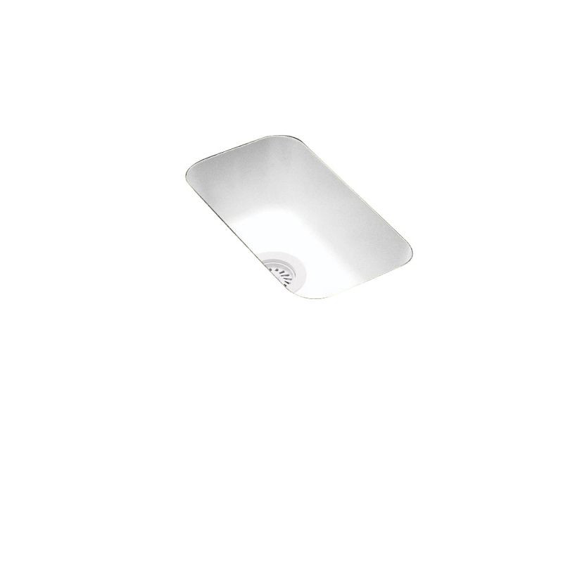 10.875-in D x 17.625-in W x 7.5-in H Solid Surface Undermount Single Bowl Kitchen Sink with 0-Hole in White
