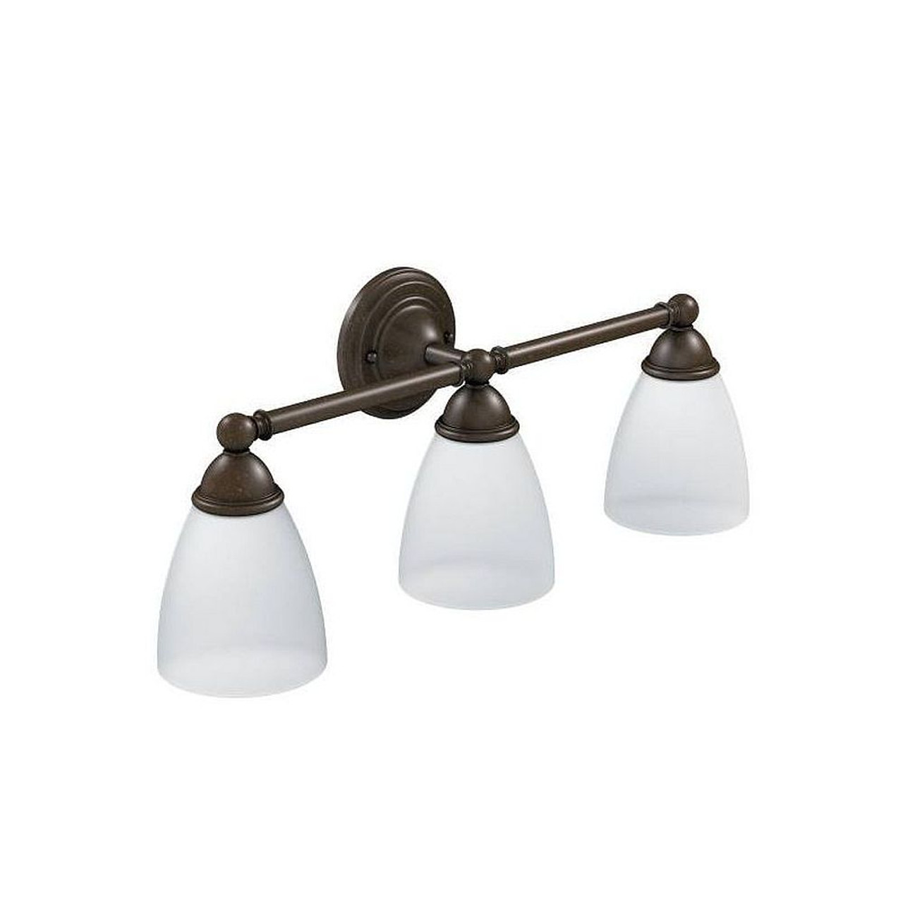 3 Light Bathroom Vanity Light with Frosted Shades in Oil Rubbed Bronze 3 Light Bathroom Vanity Light with Frosted Shades in Oil Rubbed Bronze