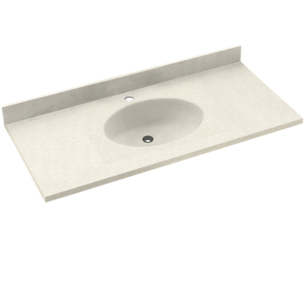 CH1B2249-018 Solid Surface 49-in x 22-in Integral Single Sink Bathroom Vanity Top in Bisque