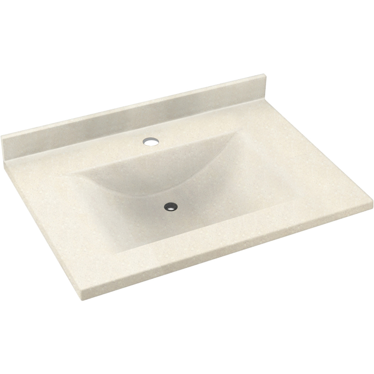 Composite 37-in x 22-in Integral Single Sink Bathroom Vanity Top in Pebble
