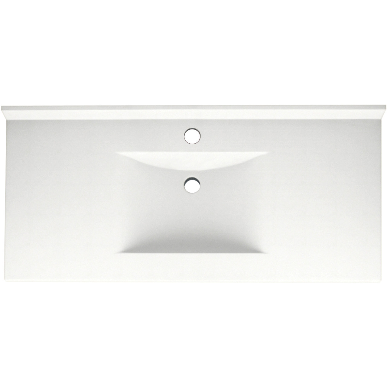 Composite 43-in x 22-in Integral Single Sink Bathroom Vanity Top in Tahiti White