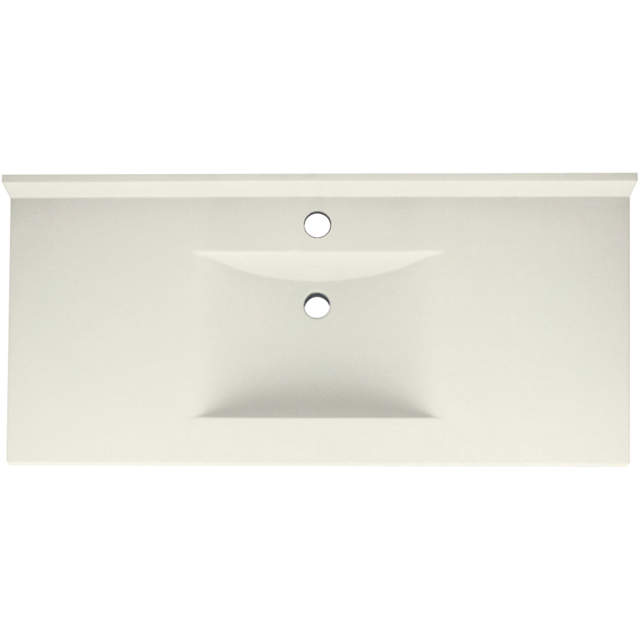 Composite 43-in x 22-in Integral Single Sink Bathroom Vanity Top in White