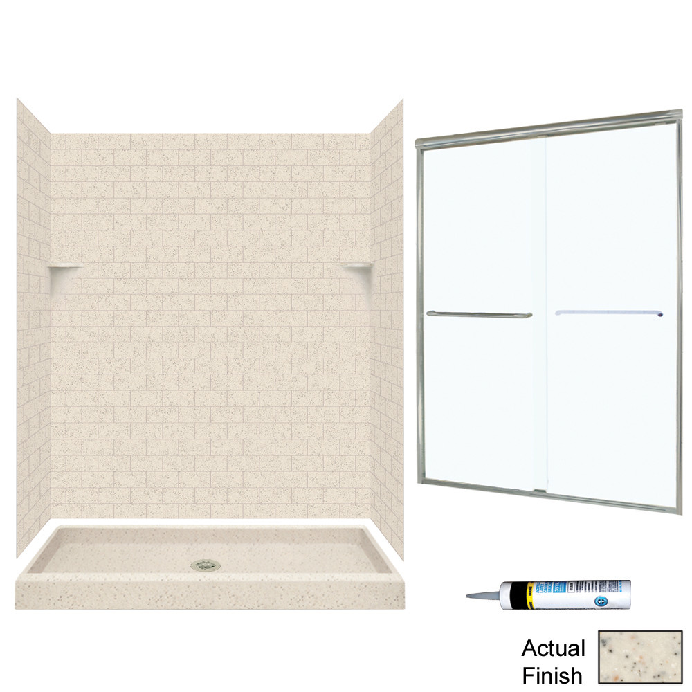 STP3460050-M58570NC 72.5-in x 60-in x 34-in 5-Piece Alcove Shower Kit in Tahiti Desert