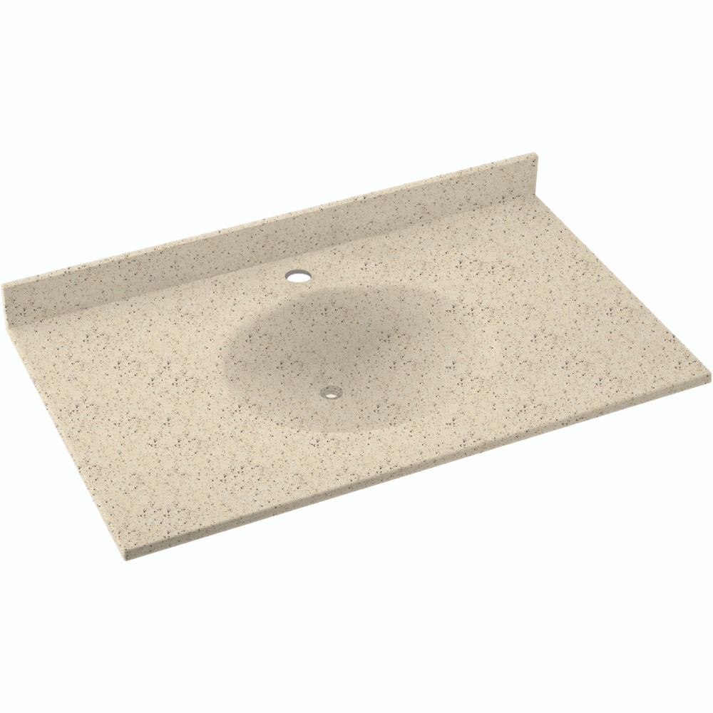 Solid Surface 49-in x 22-in Integral Single Sink Bathroom Vanity Top in Tahiti Desert