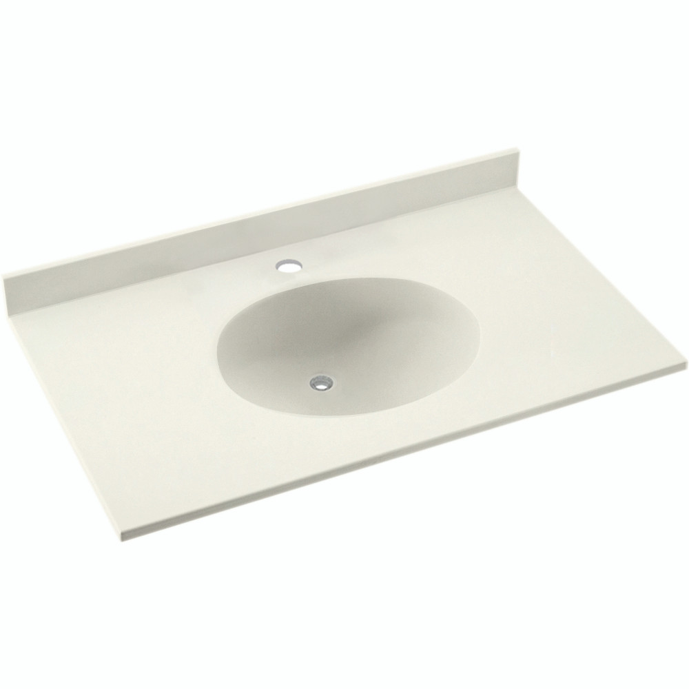 Solid Surface 55-in x 22-in Integral Single Sink Bathroom Vanity Top in Bisque