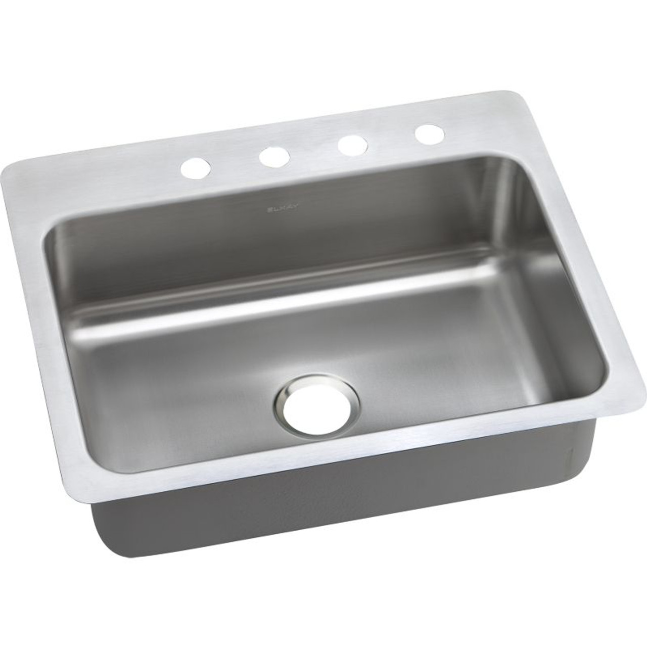 Stainless Steel Single Bowl Dual-Mount Sink with 3 Faucet Holes in Elite Satin Stainless Steel Single Bowl Dual-Mount Sink with 3 Faucet Holes in Elite Satin