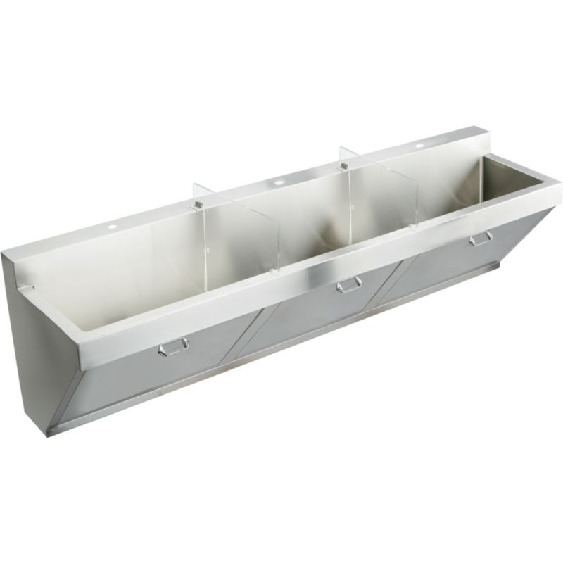 Commercial Scrub Sink with 3 Faucet Holes in Buffed Satin