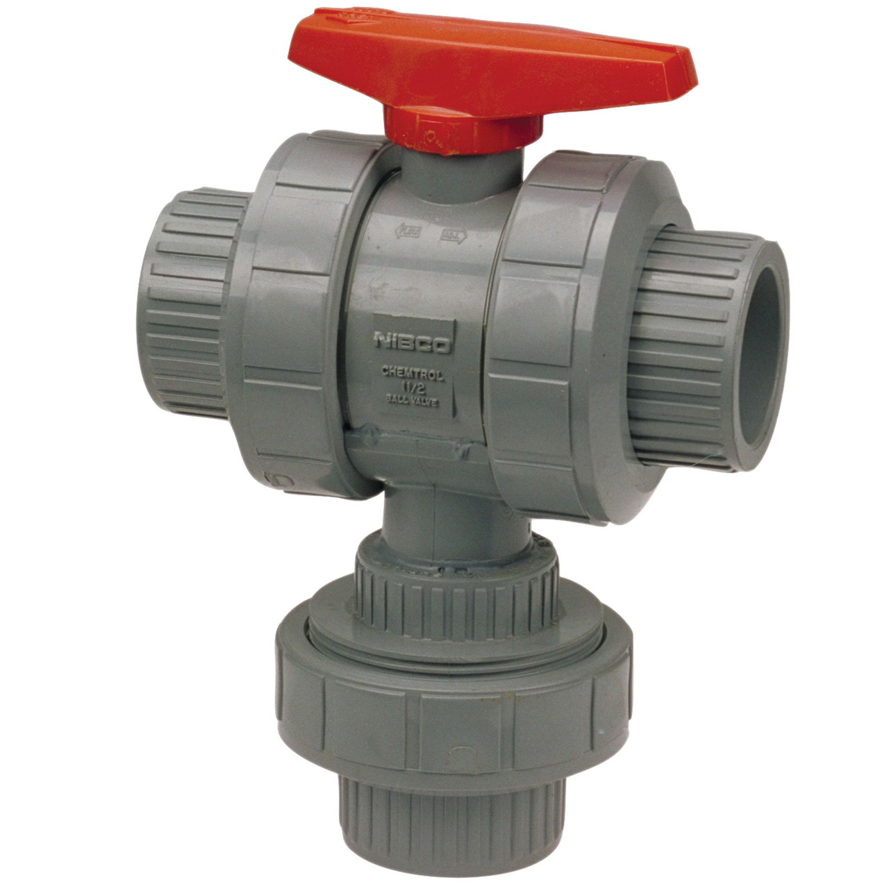 T51M3-E 2 THD TU MULTI BV EPDM CPVC, Ball Valve - Threaded, True Union, 3-Way 3-Position Multi-Port, CPVC Schedule 80, EPDM, T51M3-E