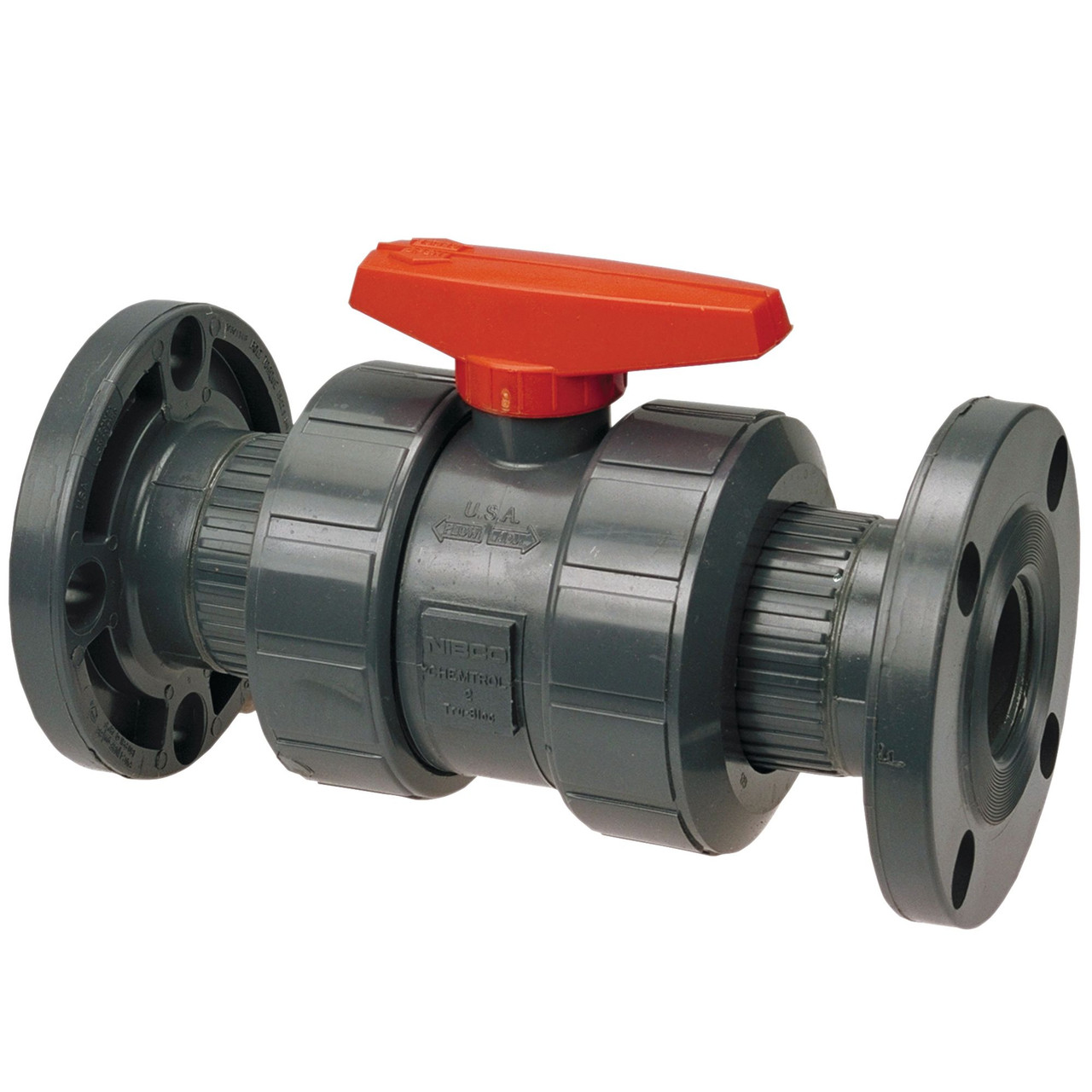 F45TB-V-BBV 3" BLEACH BALL VALVE, Bleach Ball Valve - Flanged, Tru-Bloc True Union, Vented, PVC Schedule 80, FKM, F45TB-V-BBV