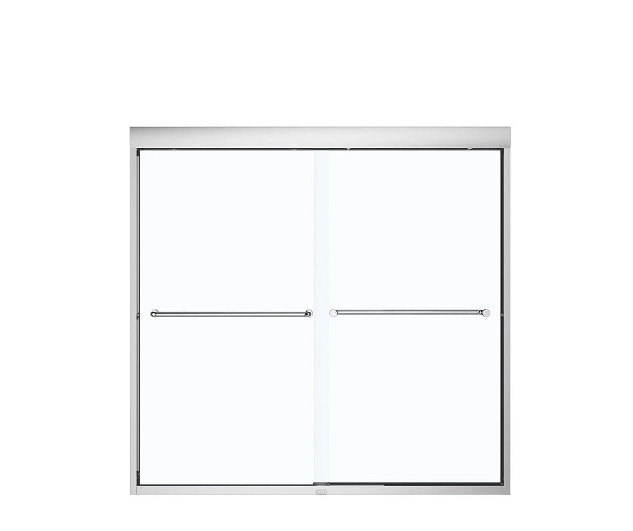 55 to 59in x 57in Semi-frameless Slider Tub Door with Clear Glass, in Chrome 55 to 59in x 57in Semi-frameless Slider Tub Door with Clear Glass, in Chrome