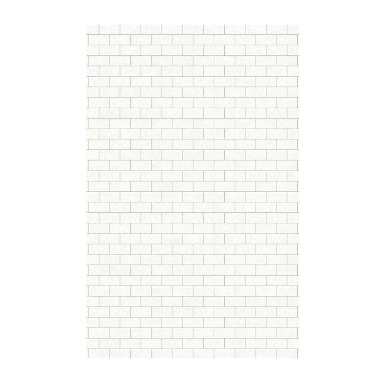 62-in W x 96-in H Solid Surface Shower Wall Panel in Tahiti White