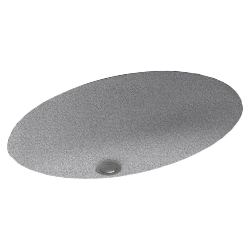22.5-in W x 16-in D x 5.625-in H Solid Surface Undermount Bathroom Sink in Gray Granite