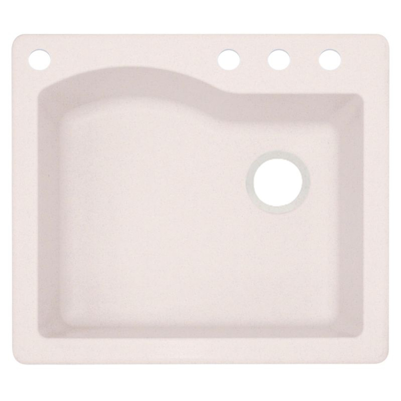 25-in D x 22-in W x 9.5-in H Granite Dual Mount Single Bowl Kitchen Sink with 4-Hole in Granito