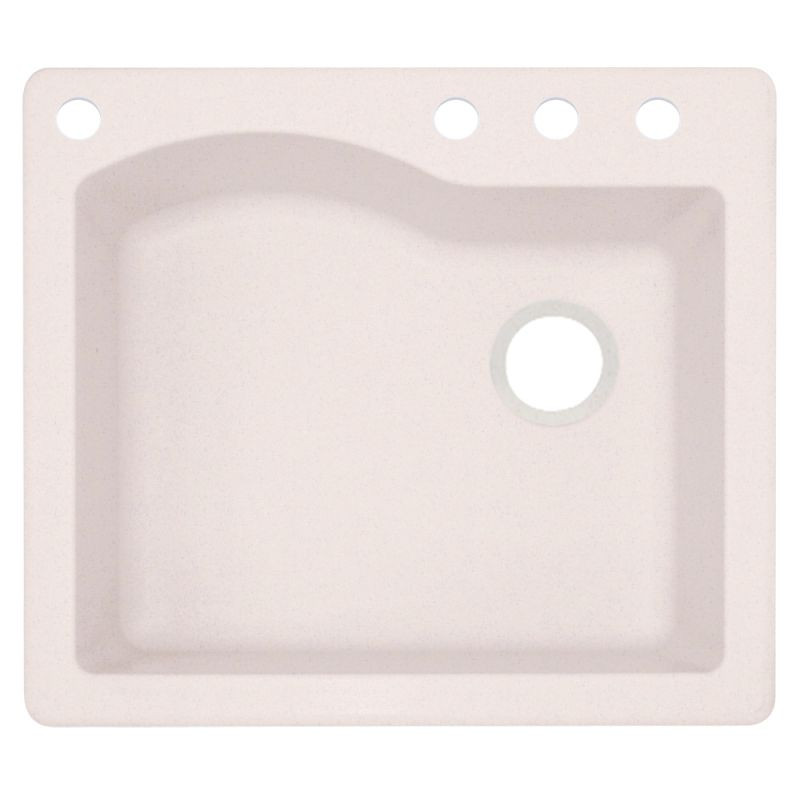 25-in D x 22-in W x 9.5-in H Granite Dual Mount Single Bowl Kitchen Sink with 4-Hole in Granito