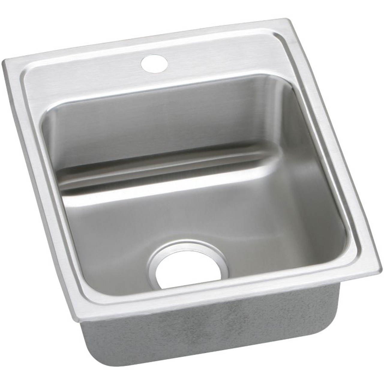 15" x 22" x 5" 18 Gauge Stainless Steel Single Bowl Drop-in ADA Sink with 1 Faucet Hole in Lustrous Satin