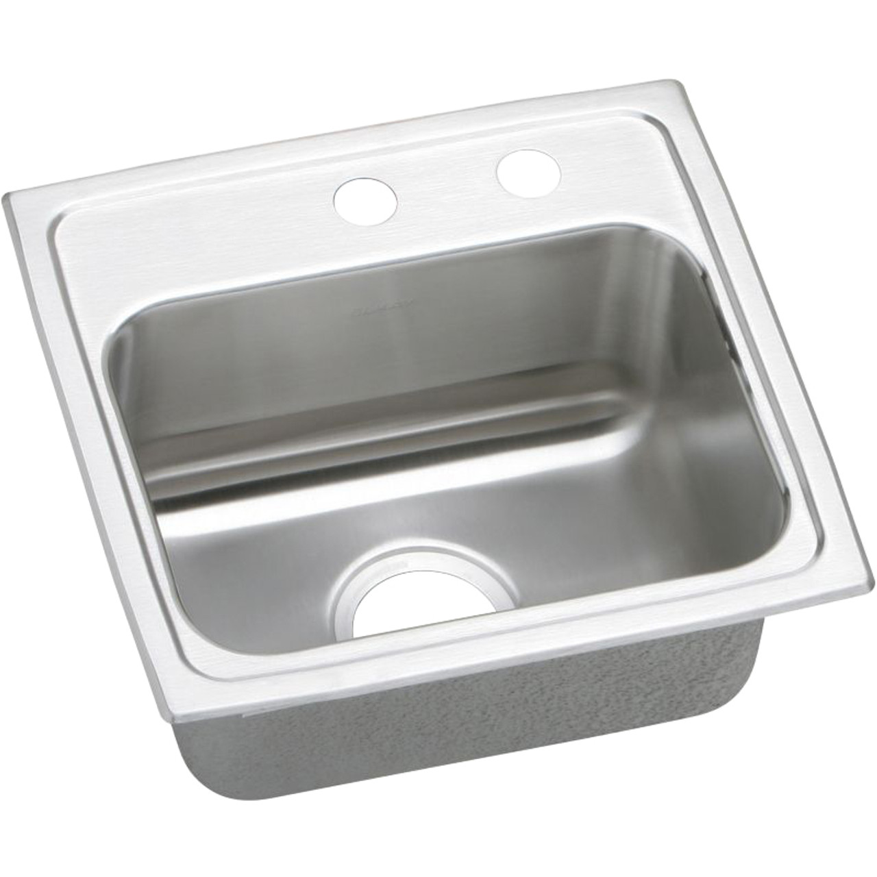 17" x 16" x 6" 18 Gauge Stainless Steel Single Bowl Drop-in ADA Sink with Middle Right 2 Faucet Holes in Lustrous Satin