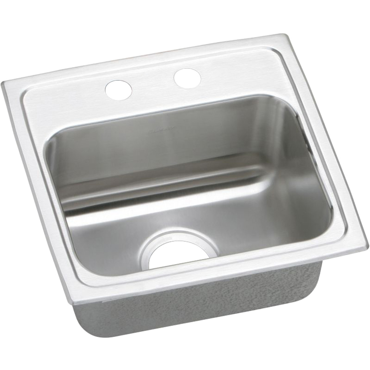 17" x 16" x 6-1/2" 18 Gauge Stainless Steel Single Bowl Drop-in ADA Sink with 2 Faucet Holes in Lustrous Satin 17" x 16" x 6-1/2" 18 Gauge Stainless Steel Single Bowl Drop-in ADA Sink with 2 Faucet Holes in Lustrous Satin