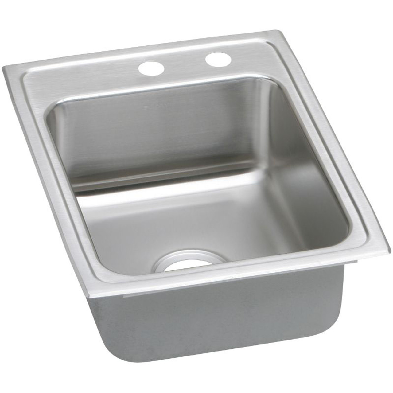17" x 22" x 5" 18 Gauge Stainless Steel Single Bowl Drop-in ADA Sink with Middle Right 2 Faucet Holes in Lustrous Satin
