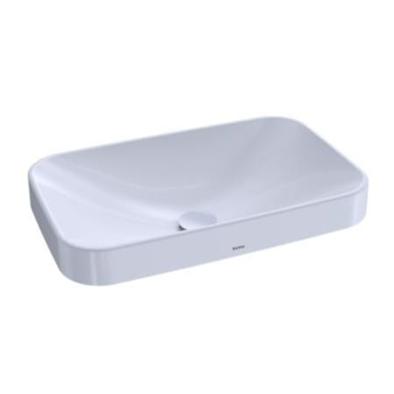 24" Vitreous China Rectangle Vessel Bathroom Sink in Cotton