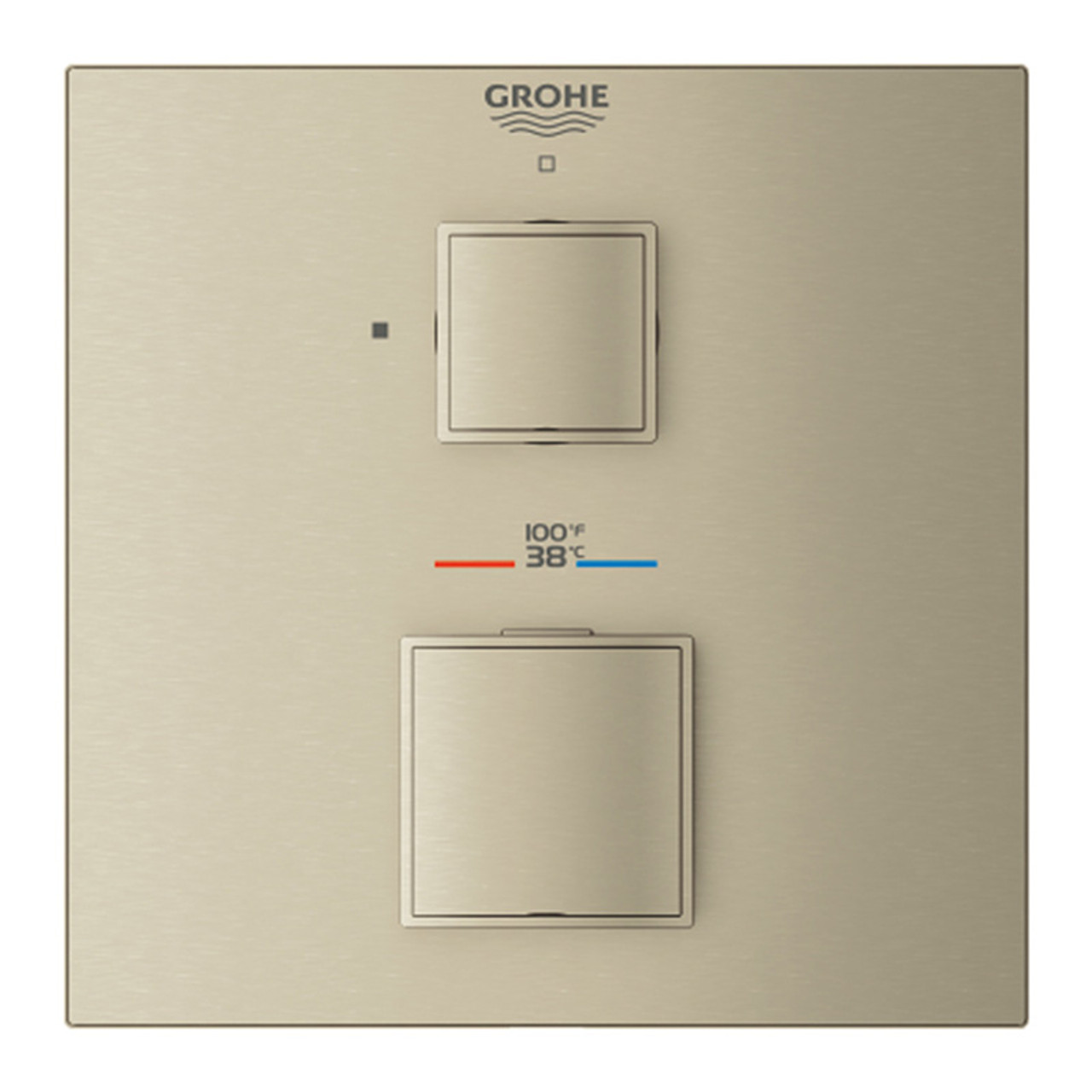 Grohe 24157EN0 Grohtherm Cube Single Function 2-Handle Thermostatic Trim in Brushed Nickel Infinity Finish