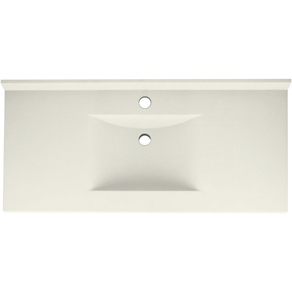 Composite 49-in x 22-in Integral Single Sink Bathroom Vanity Top in Bisque